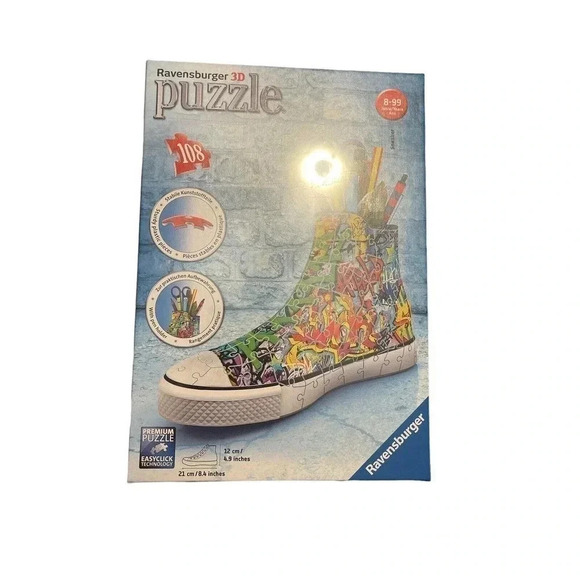 NEW SEALED Sneaker Graffiti Style 3-D Puzzle Sneakerhead Pencil Holder 108 Pcs - Picture 1 of 3